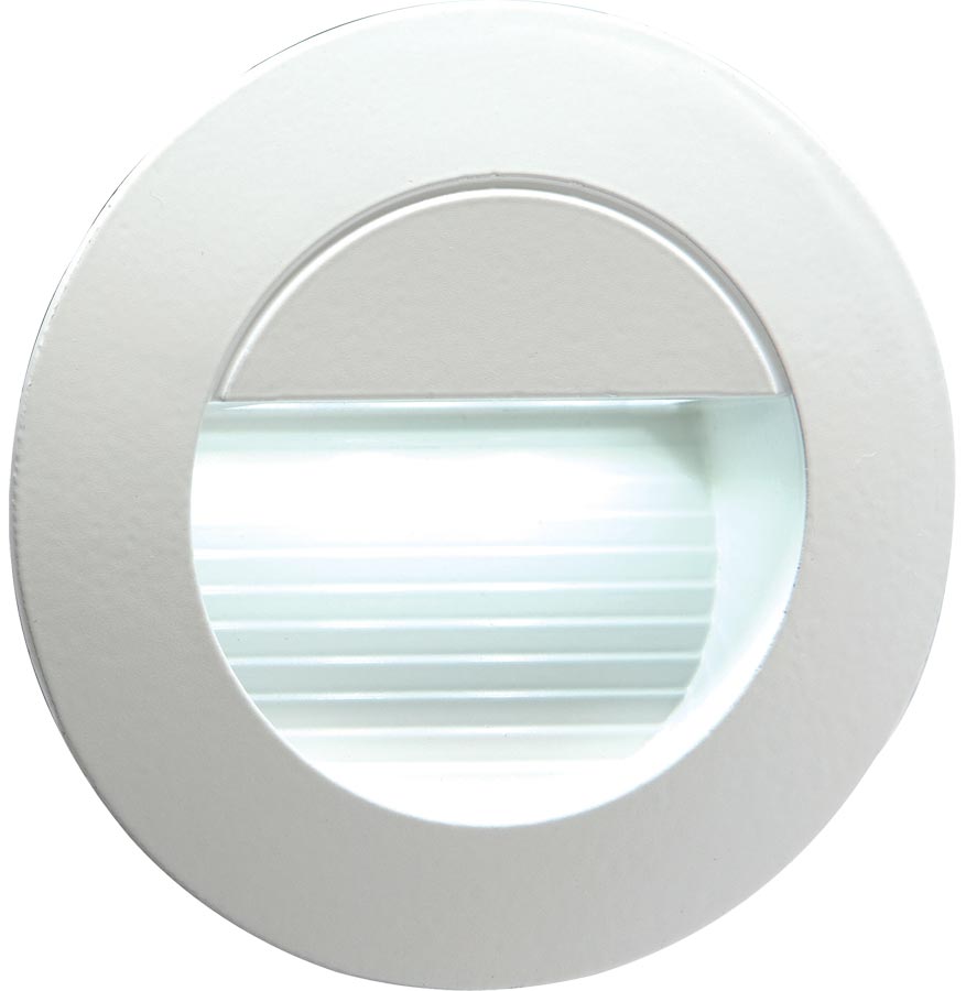 White LED Round Minature Recessed Outdoor Guide Light White IP54