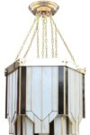New York Large Hexagonal Art Deco 8 Light Tiered Chandelier Handmade