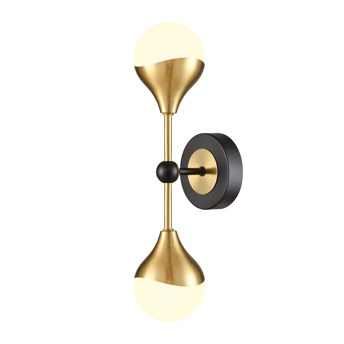 Nexus Double Wall Light in Matt black / Aged Brass