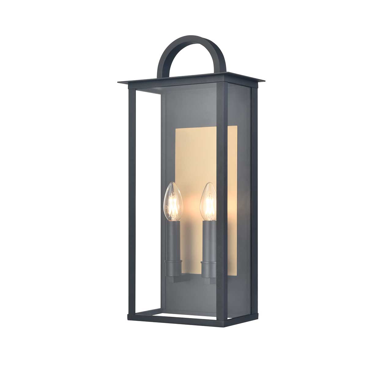 Nightingale Medium Wall Lantern Black / Aged Brass IP44