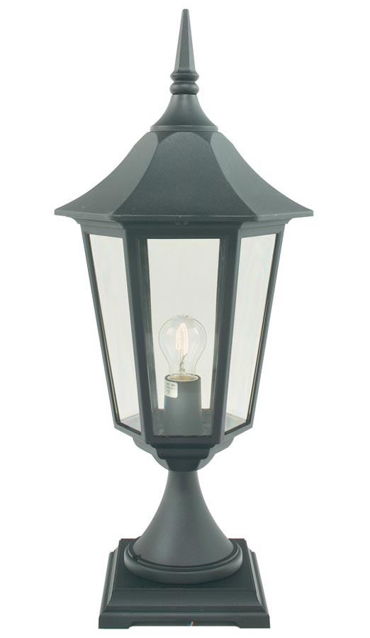 Norlys Valencia Grande Traditional Outdoor Pedestal Lantern Black IP54