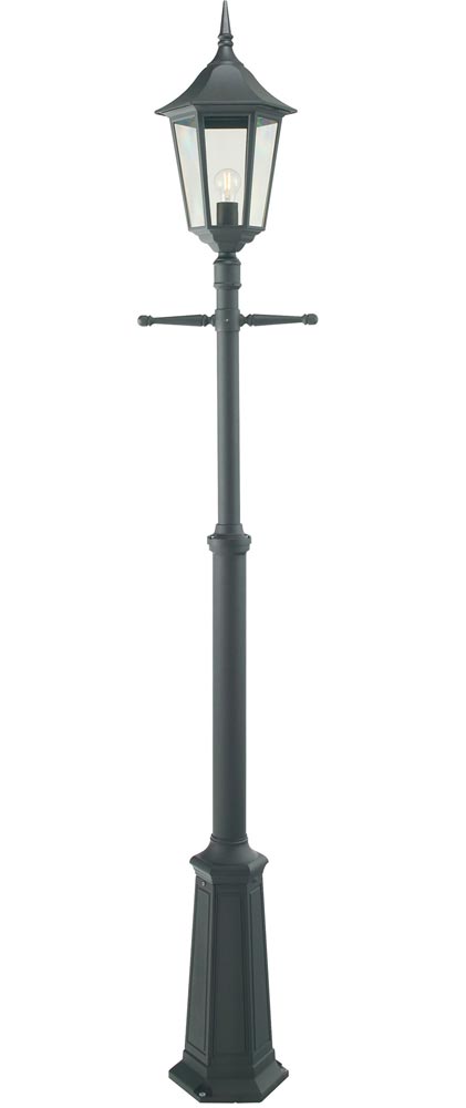 Norlys Valencia Grande Traditional Single Garden Lamp Post Black IP54