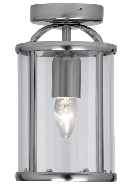 Fern Antique Chrome Flush 1 Light Ceiling Lantern