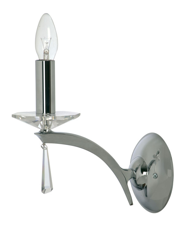 Wroxton Chrome Plated Cast Brass 1 Lamp Wall Light