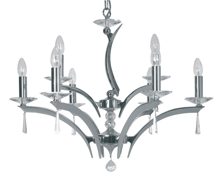 Wroxton Chrome Plated Cast Brass 9 Light Chandelier