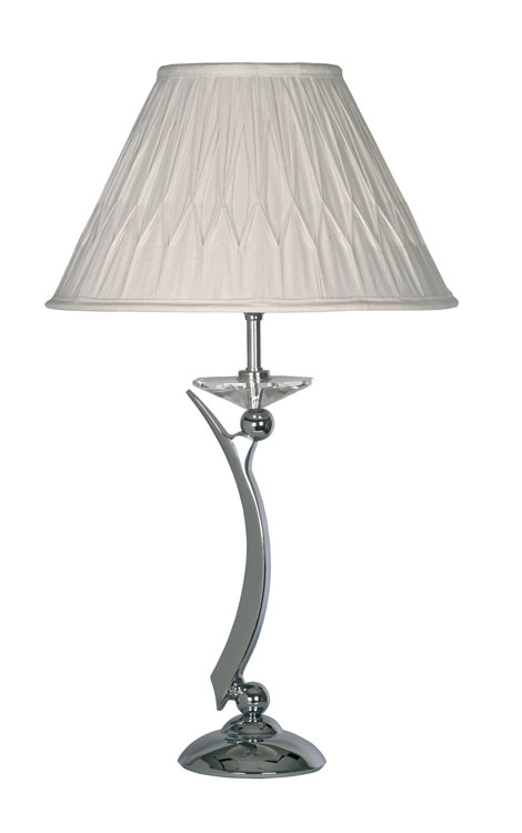 Wroxton Chrome Plated Cast Brass Table Lamp With Shade