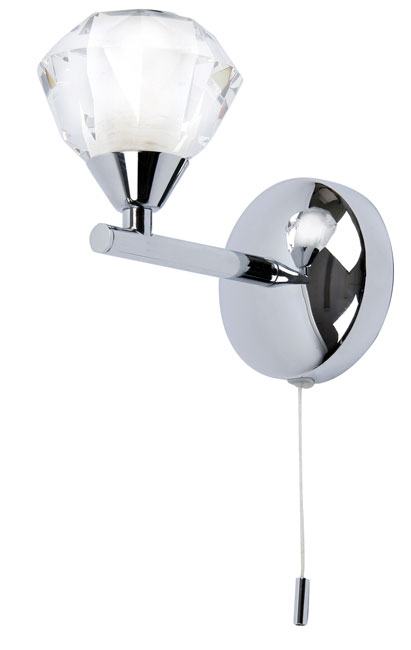 Meissa Chrome Switched Bathroom Wall Light