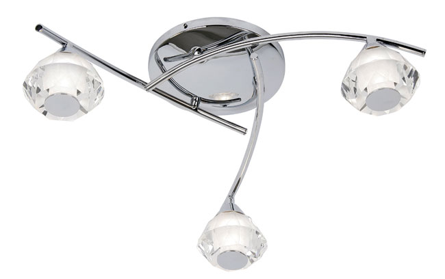 Meissa Chrome 3 Arm Bathroom Ceiling Light