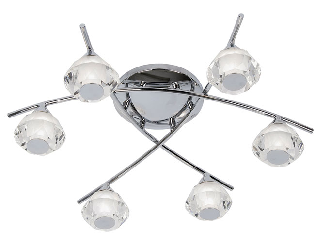 Meissa Chrome Bathroom 6 Light Ceiling Fitting