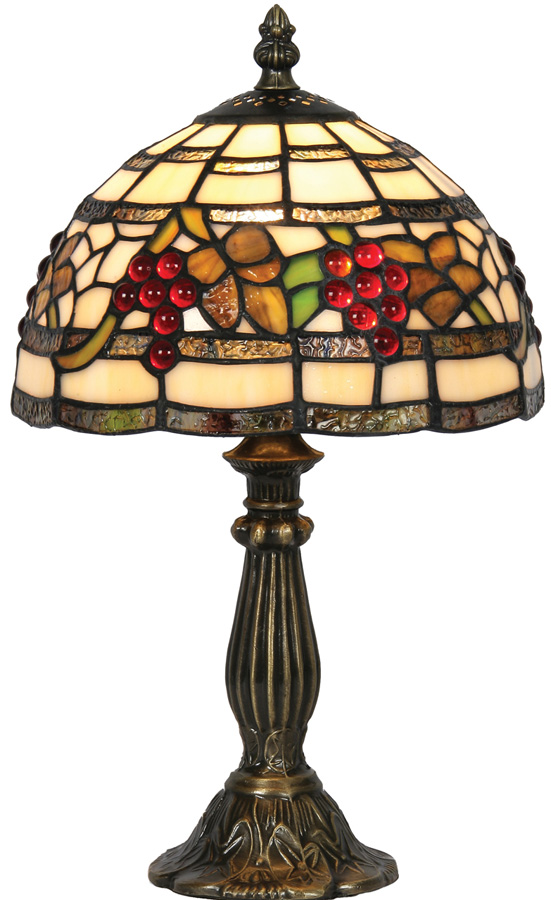 Rustic Grape Vine 200mm Small Tiffany Table Lamp