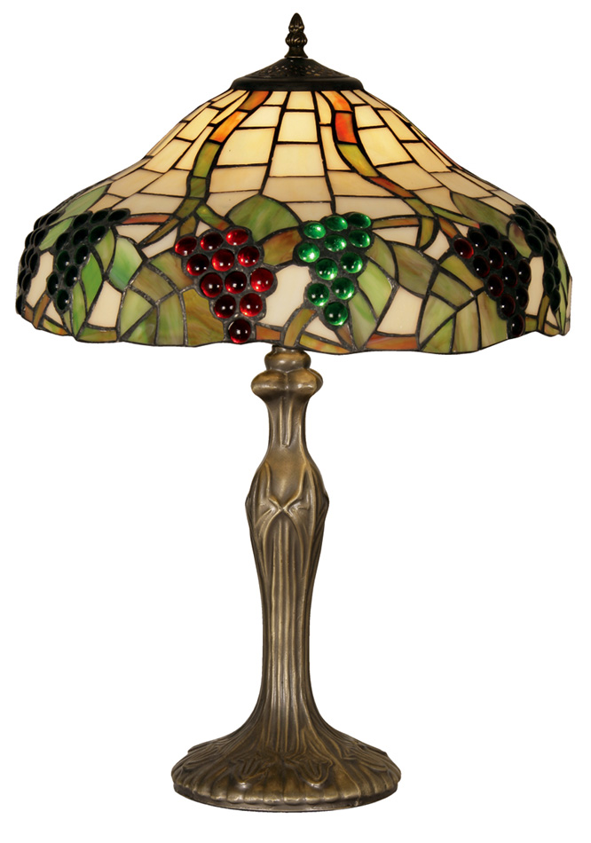 Large Grape Vine Tiffany Table Lamp