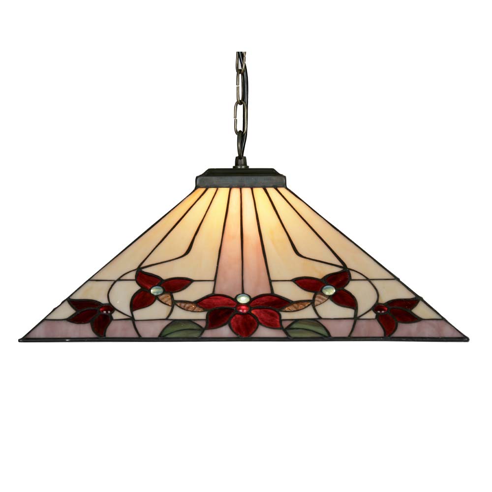 Camillo Jewelled Tiffany Rose Pendant Light