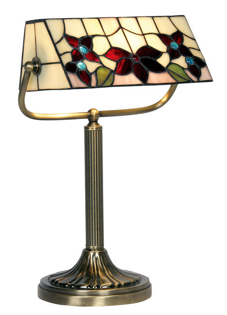 Camillo Rose Design Tiffany Bankers Table Lamp