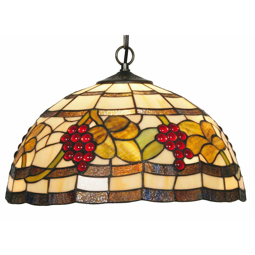 Rustic Grape Vine 410mm Tiffany Pendant Light
