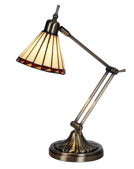 Washington Antique Brass Tiffany Angle Desk Lamp
