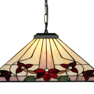 Camillo Jewelled Tiffany Rose Pendant Light