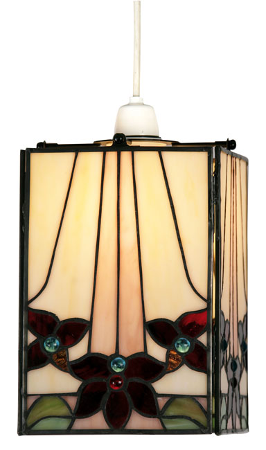 Camillo Jewelled Tiffany Rose Ceiling Lamp Shade
