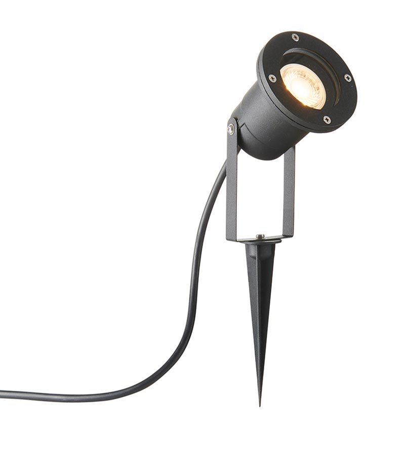 Opaz MV Matt Black Aluminium Garden Spike Spot Light IP44