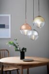 Paloma 1 Light Pendant Polished Copper Ribbed Glass