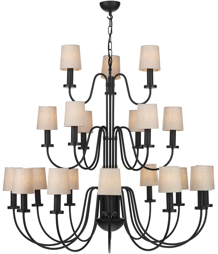 David Hunt Pigalle 21 Light Very Large Matt Black Chandelier