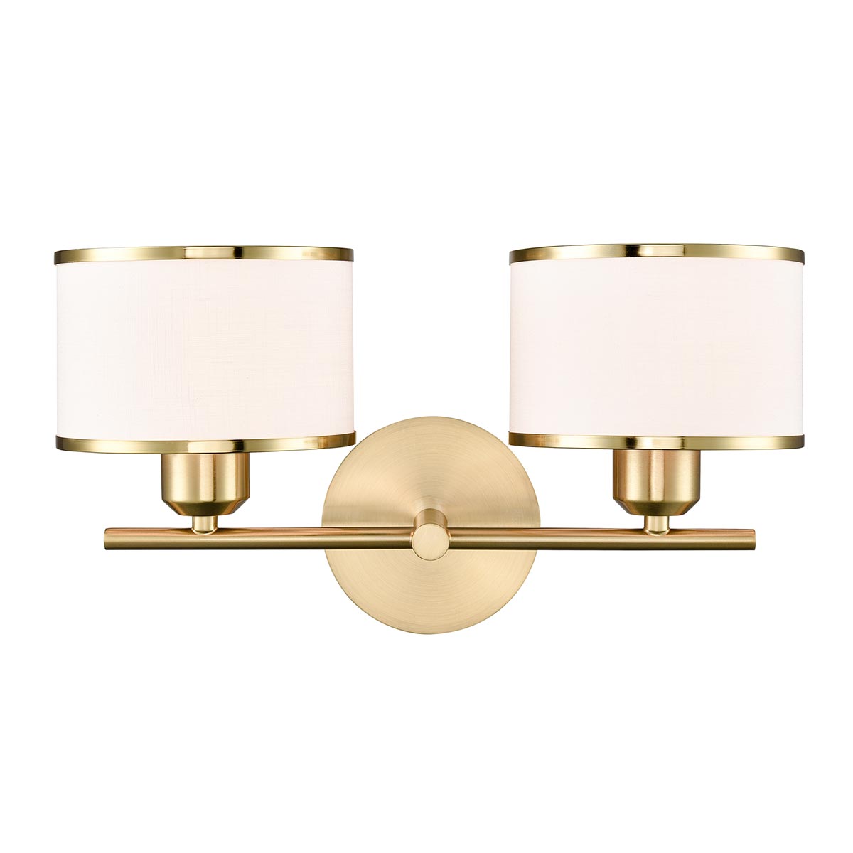 Polaris Twin Aged Brass Wall Light With Shades