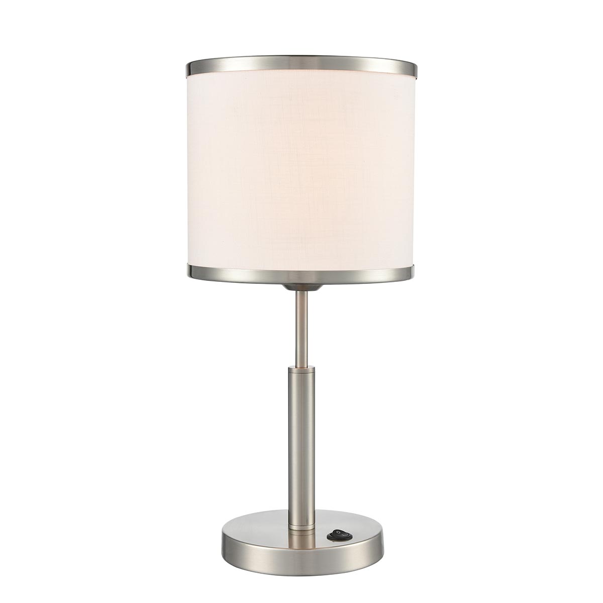 Polaris Small Satin Nickel Table Lamp With Shade