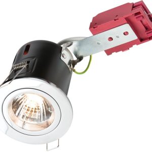 Polished chrome finish fixed GU10 fire rated IC down light