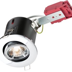 Adjustable polished chrome finish GU10 fire rated tilt down light