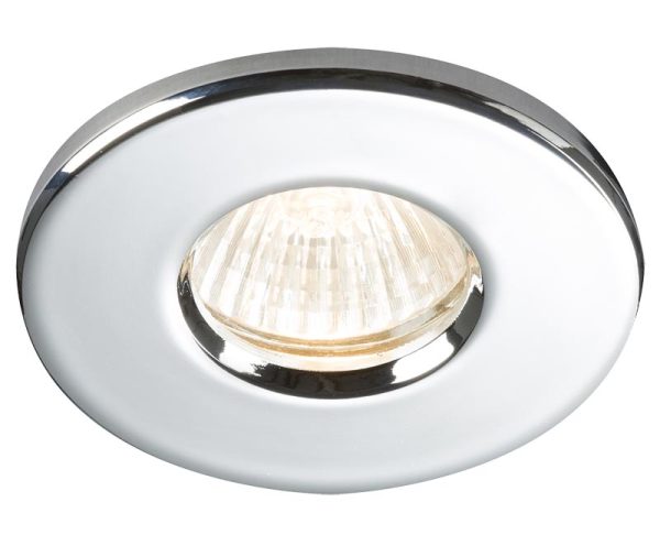 Polished chrome GU10 bathroom shower down light IP65