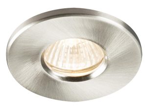 Brushed chrome GU10 bathroom shower down light IP65