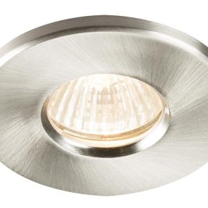 Brushed chrome GU10 bathroom shower down light IP65