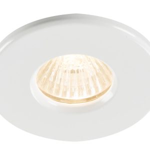 Gloss white GU10 bathroom shower down light IP65