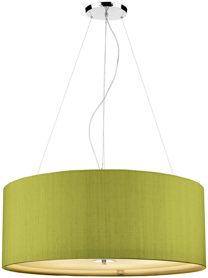 Dar Renoir 6 Light 90cm Silk Drum Pendant Various Colours