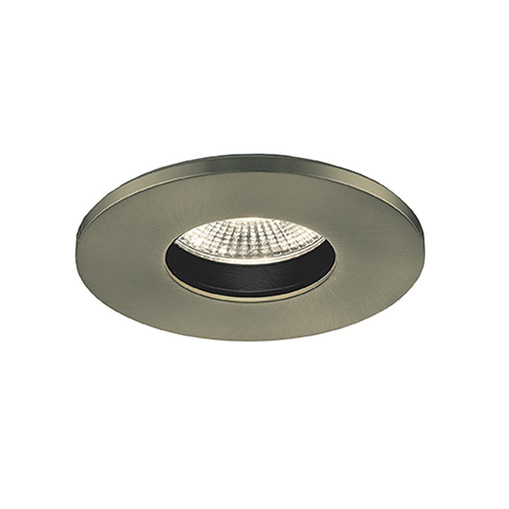 Franklite quality fire rated GU10 aged brass IP65 bathroom shower light, RF325/BEZ004.
