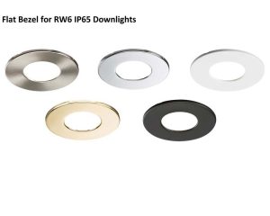 Flat faced facia for RW6 downlights only in a choice of finish.