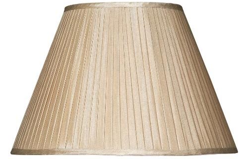 Pleated Taupe Faux Silk 43cm Tapered, Taupe Table Lamp Shades