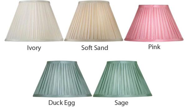 Box Pleat Faux Silk 12 Inch Lamp Shade Choice Of Colours