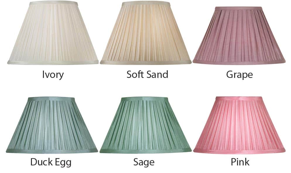 Box Pleat Faux Silk Small Clip On Lamp Shade Choice 6 Colours