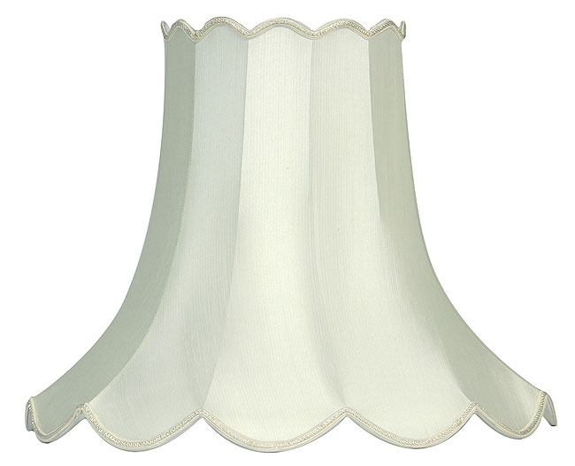 Traditional Ivory 20 Inch Scalloped Fabric Floor Lamp Shade