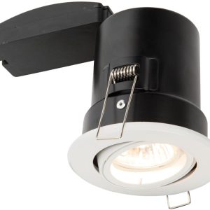 Shield Plus Matt White 90 Minute Fire Rated GU10 Tilt Downlight