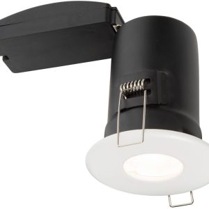 Shield Plus Matt White Fire Rated IP65 Bathroom Shower Light