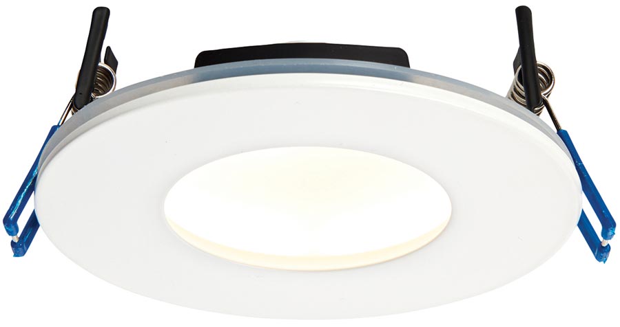 OrbitalPlus White Dimmable 9w LED Fire Rated IP65 Downlight Warm White