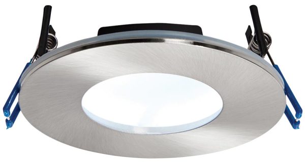 OrbitalPlus Nickel Dimmable 9w LED Fire Rated IP65 Downlight Cool White