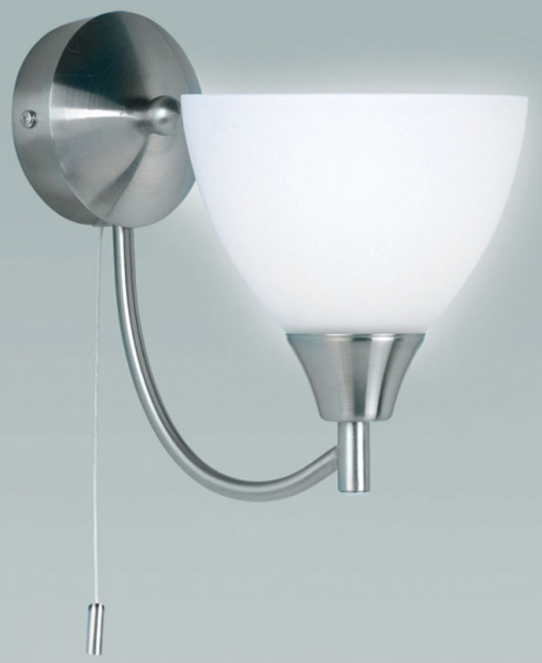 Traditional Satin Chrome Single Switched Wall Light