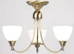 Antique Brass Cage Style 3 Light Dual Mount Fitting
