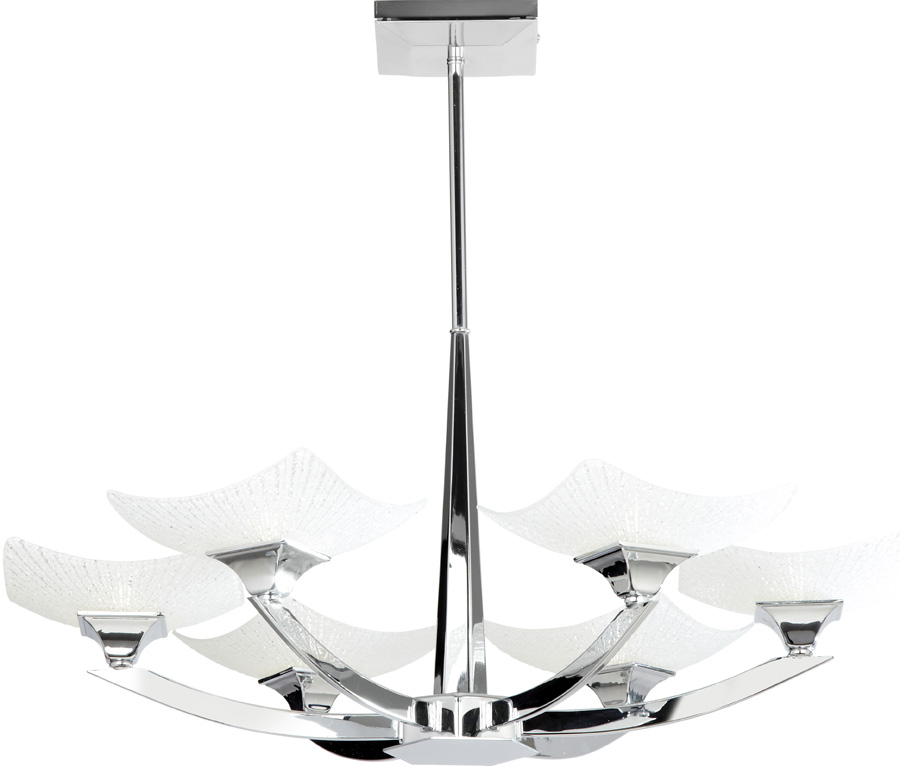 Ayres Chrome Art Deco Style 6 Lamp Ceiling Light