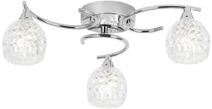 Boyer Polished Chrome 3 Lamp Semi Flush Ceiling Light