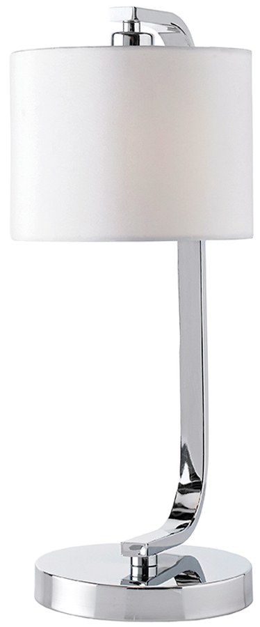 Canning Modern Chrome Touch Table Lamp And White Shade