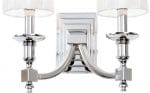 Domina Georgian 2 Lamp Nickel Wall Light And Shades