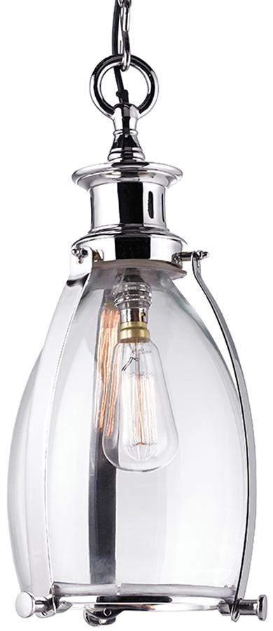 Endon Storni Small 1 Light Glass Chain Lantern Polished Nickel